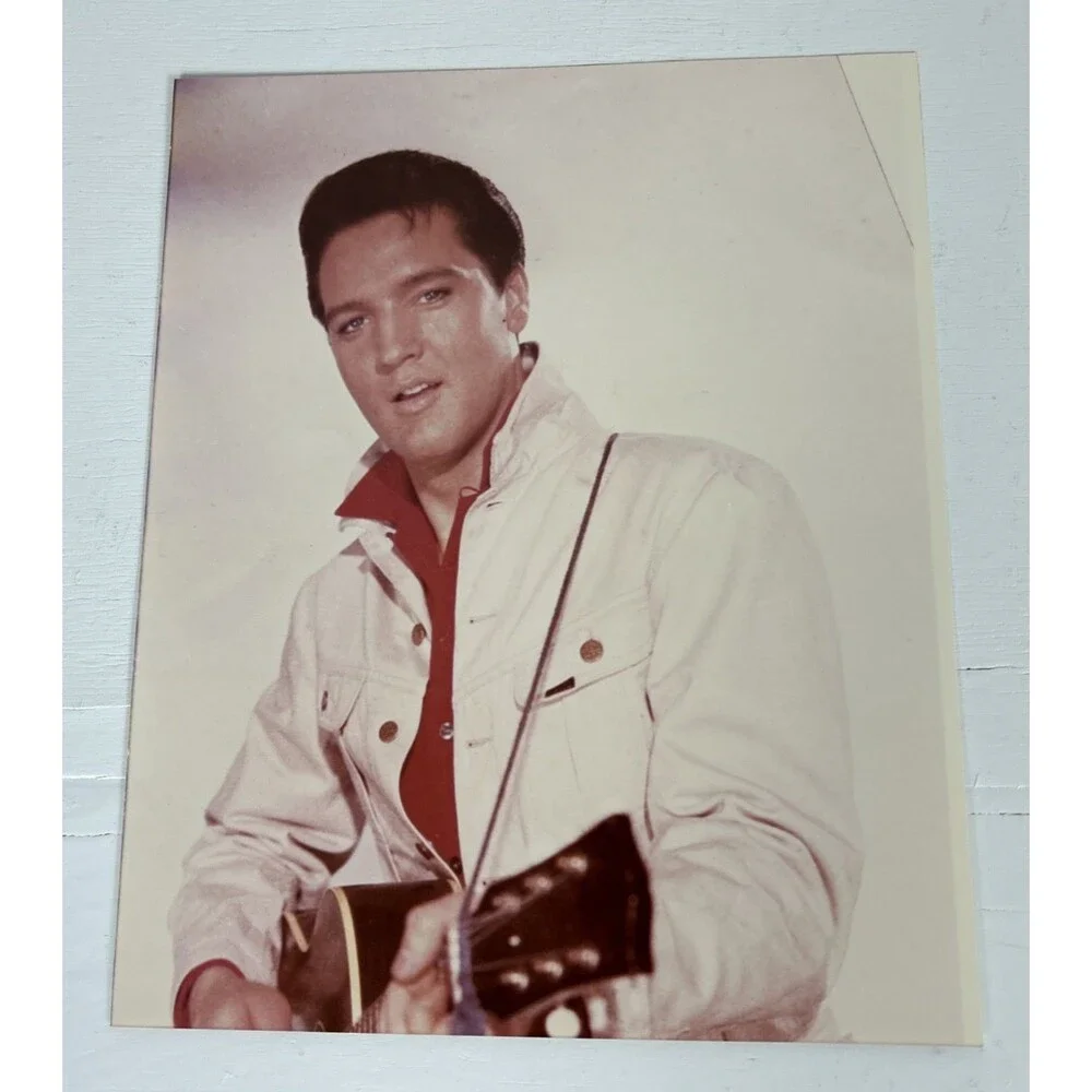 Vintage Elvis Presley Photo Lot (6) Glossy Prints w/Elvis & Scatter Monkey Photo